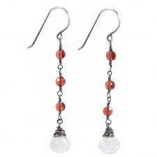 Ella Collection Moonstone and Garnet Earrings
