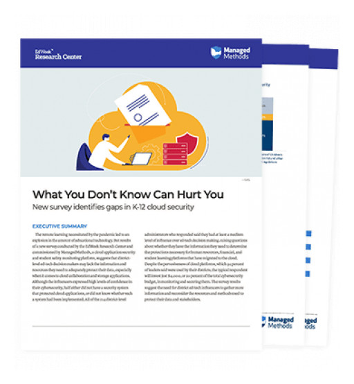 New ManagedMethods Report Reveals 30% of K-12 School Districts Lack Cloud Application Security