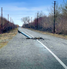 Rocket lodged in the road to Chornobyl
