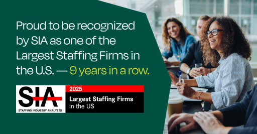 Addison Group Named One of the Largest Staffing Firms in the U.S. for 9th Consecutive Year