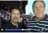 Podcast from anywhere; Flo and John broadcasting from Wrigley Field in Chicago.