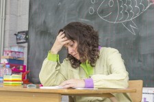 Tired and Stressed Teacher