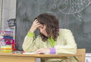 Tired and Stressed Teacher