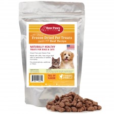 Raw Paws Freeze Dried Beef Treats for Dogs & Cats, 4 oz