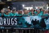 Members of the Truth About Drugs team at San Francisco's Embarcadero 