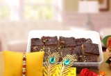 Rudraksha Rakhi with Sweets and Door Soan