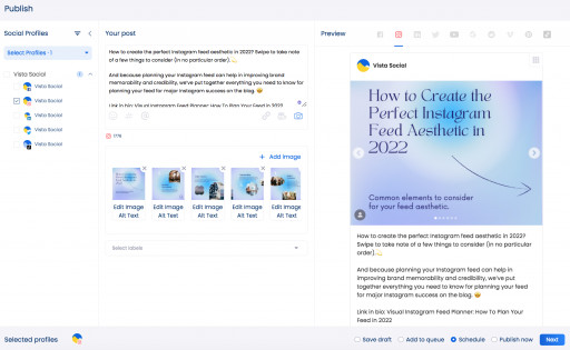 Vista Social Becomes One of the First Platforms to Offer Instagram Carousel Scheduling