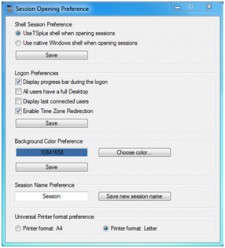 TSplus Session opening settings