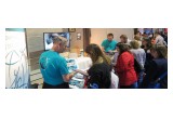 Visitors lined up to learn about the Truth About Drugs initiative and sign up for free copies of the materials.
