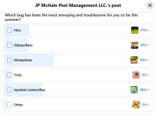 Poll from JP McHale Pest Management Facebook Page