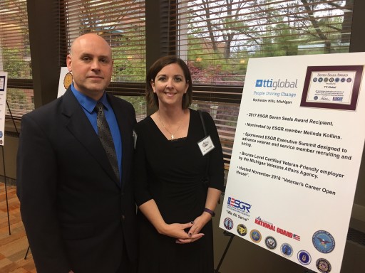 TTi Global Receives the "ESGR Seven Seals Award" From Michigan's Employer's Support for the Guard and Reserve (ESGR)