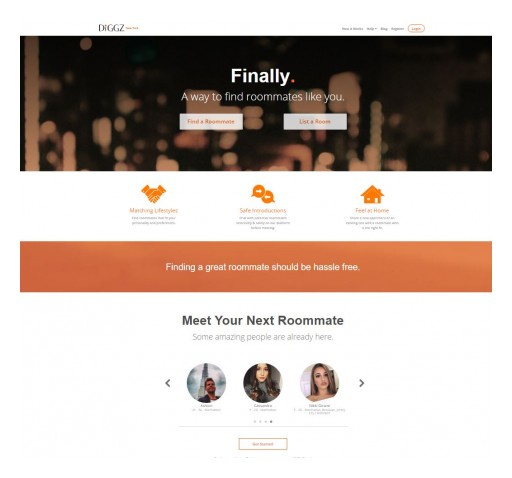 New York City-Based Diggz Rolls Out Its Popular Online Roommate Matching Services Nationwide