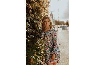 Flare sleeve dress