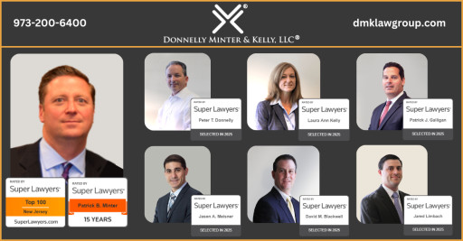 Seven Donnelly Minter & Kelly, LLC Attorneys Named to 2025 NJ Super Lawyers and Rising Stars Lists; Partner Patrick Minter Added to "Top 100" NJ Lawyers List