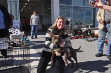 Micah Barfield and Hawkey at the Texas Panhandle Pet Savers Adoption Day