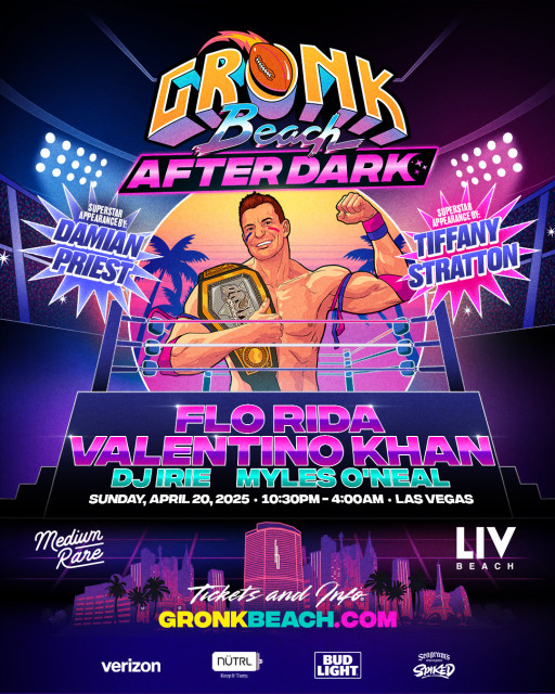 Rob Gronkowski’s “Gronk Beach” Debuts at Liv Beach at Fontainebleau Las Vegas for Wrestlemania(R) 41, Headlined by Flo Rida and Valentino Khan, on Sunday, April 20th